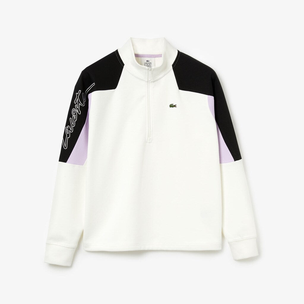 Womens Wo  LIVE Color-Block Zip-Front Sweatshirt | Lacoste White • 2Cq