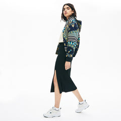 Womens Wo  LIVE Slit-Front Knit Skirt | Lacoste Black • 031