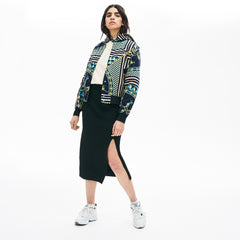 Womens Wo  LIVE Slit-Front Knit Skirt | Lacoste Black • 031