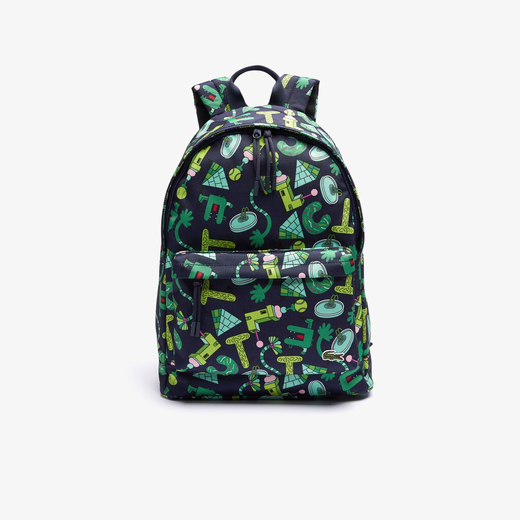 Mens   Lacoste x Jeremyville Croc Graphic Printed Backpack | Lacoste Croc Allover • C51