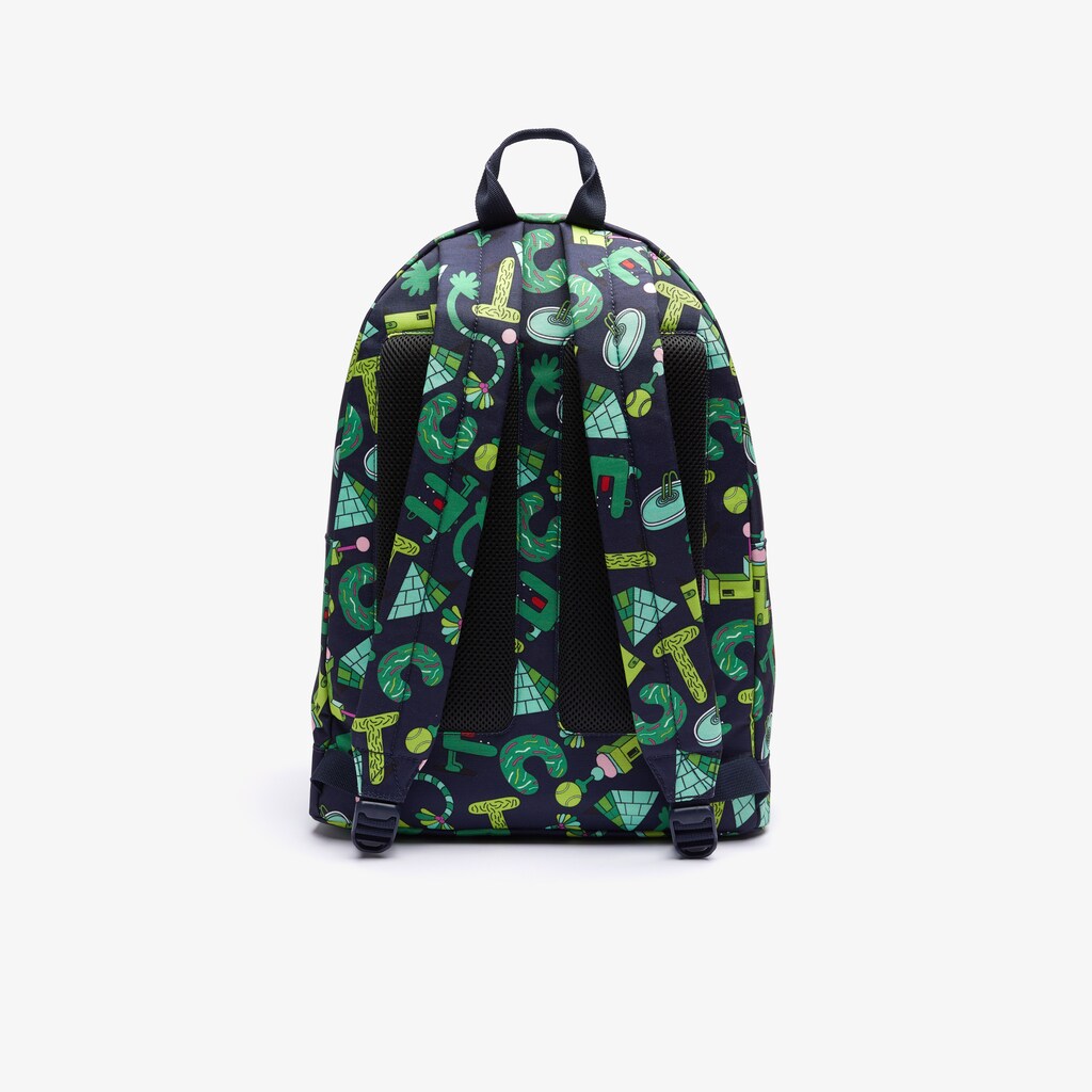 Mens   Lacoste x Jeremyville Croc Graphic Printed Backpack | Lacoste Croc Allover • C51