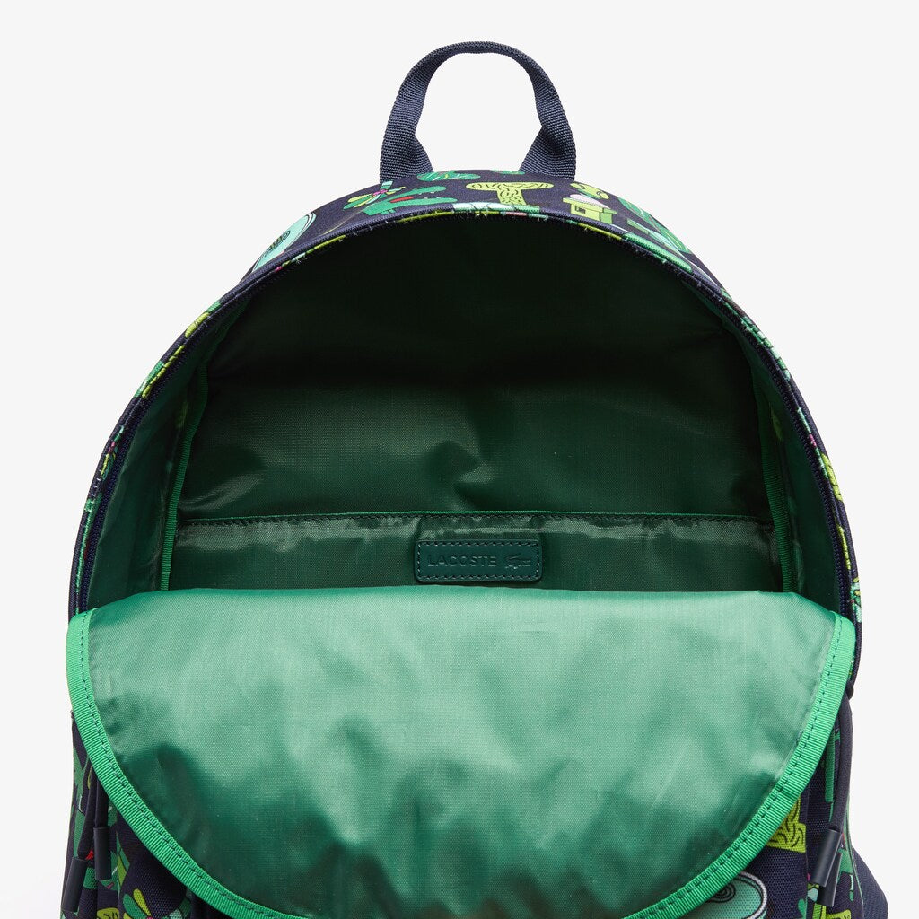 Mens   Lacoste x Jeremyville Croc Graphic Printed Backpack | Lacoste Croc Allover • C51