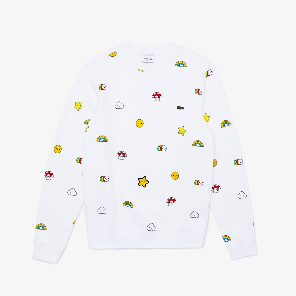 Mens/Womens Unisex Lacoste x FriendsWithYou Design Sweatshirt | Lacoste White • 001