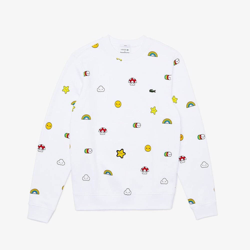 Mens/Womens Unisex Lacoste x FriendsWithYou Design Sweatshirt | Lacoste White • 001