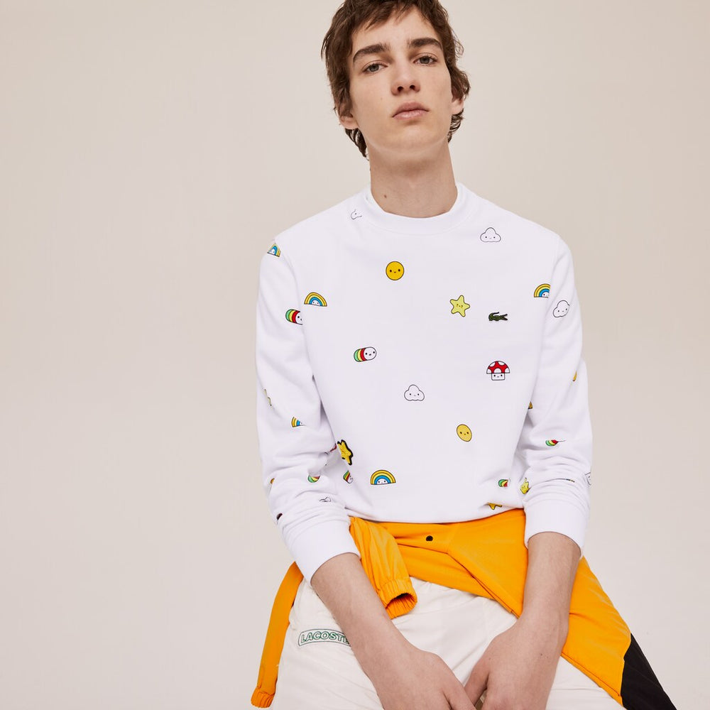 Mens/Womens Unisex Lacoste x FriendsWithYou Design Sweatshirt | Lacoste White • 001