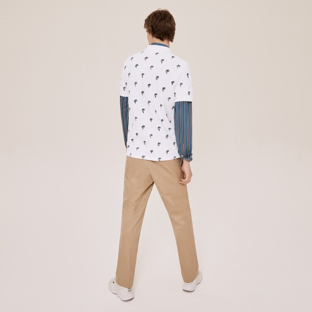 Mens/Womens Unisex Lacoste x Jean-Michel Tixier Print Regular Fit Polo Shirt | Lacoste White • 001