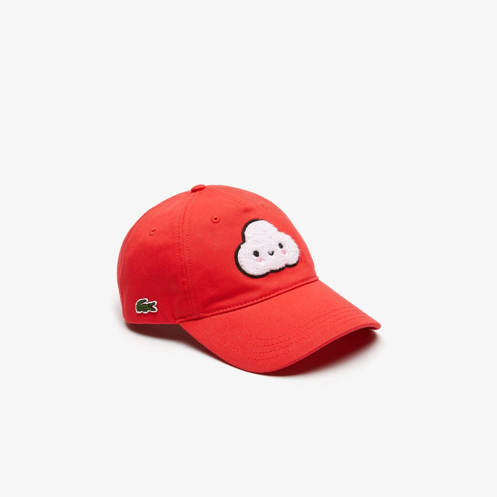 Mens Unisex Lacoste x FriendsWithYou Cotton Print Cap | Lacoste Red • 4By