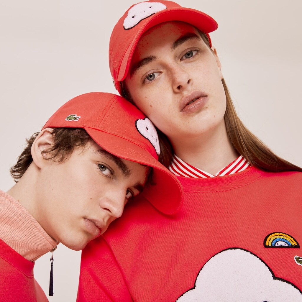 Mens Unisex Lacoste x FriendsWithYou Cotton Print Cap | Lacoste Red • 4By