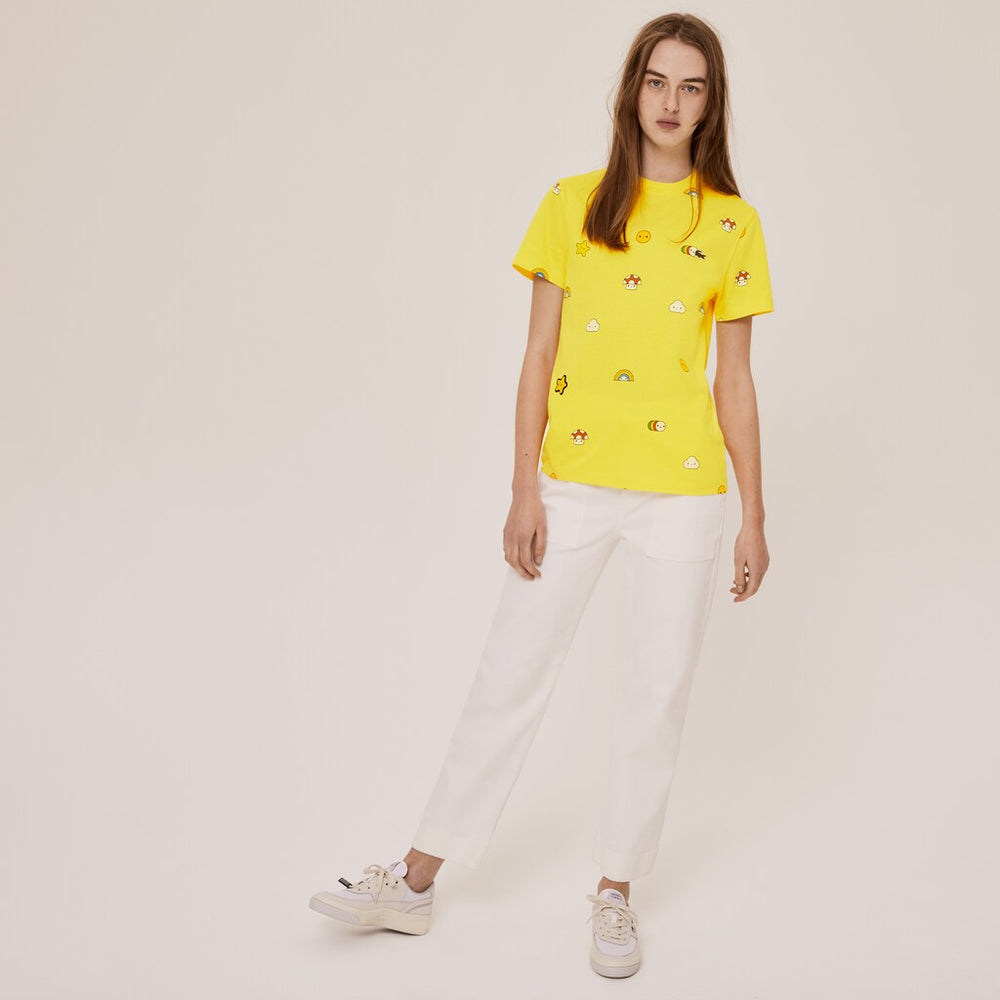 Mens/Womens Unisex Lacoste x FriendsWithYou Limited-Edition Graphic T-shirt | Lacoste Yellow • 7Gc