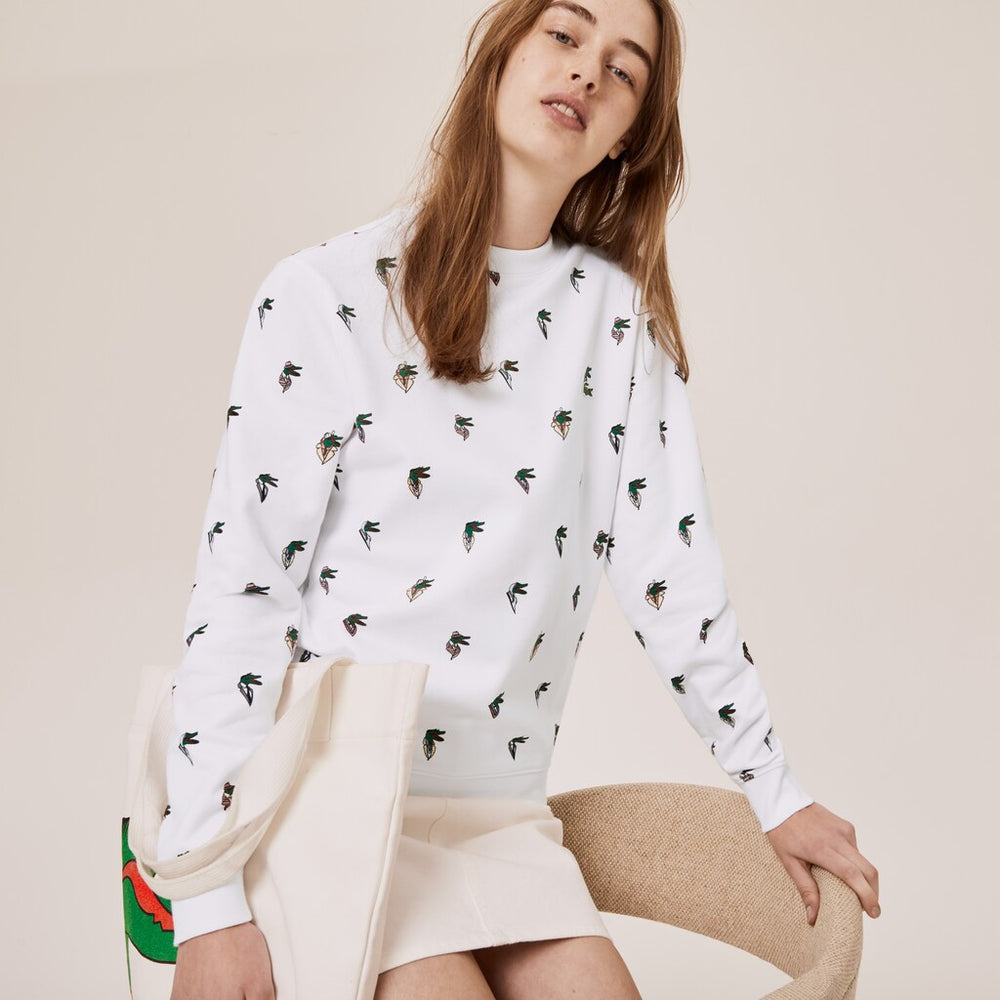 Mens/Womens Unisex Lacoste x Jean-Michel Tixier Print Sweatshirt | Lacoste White • 001