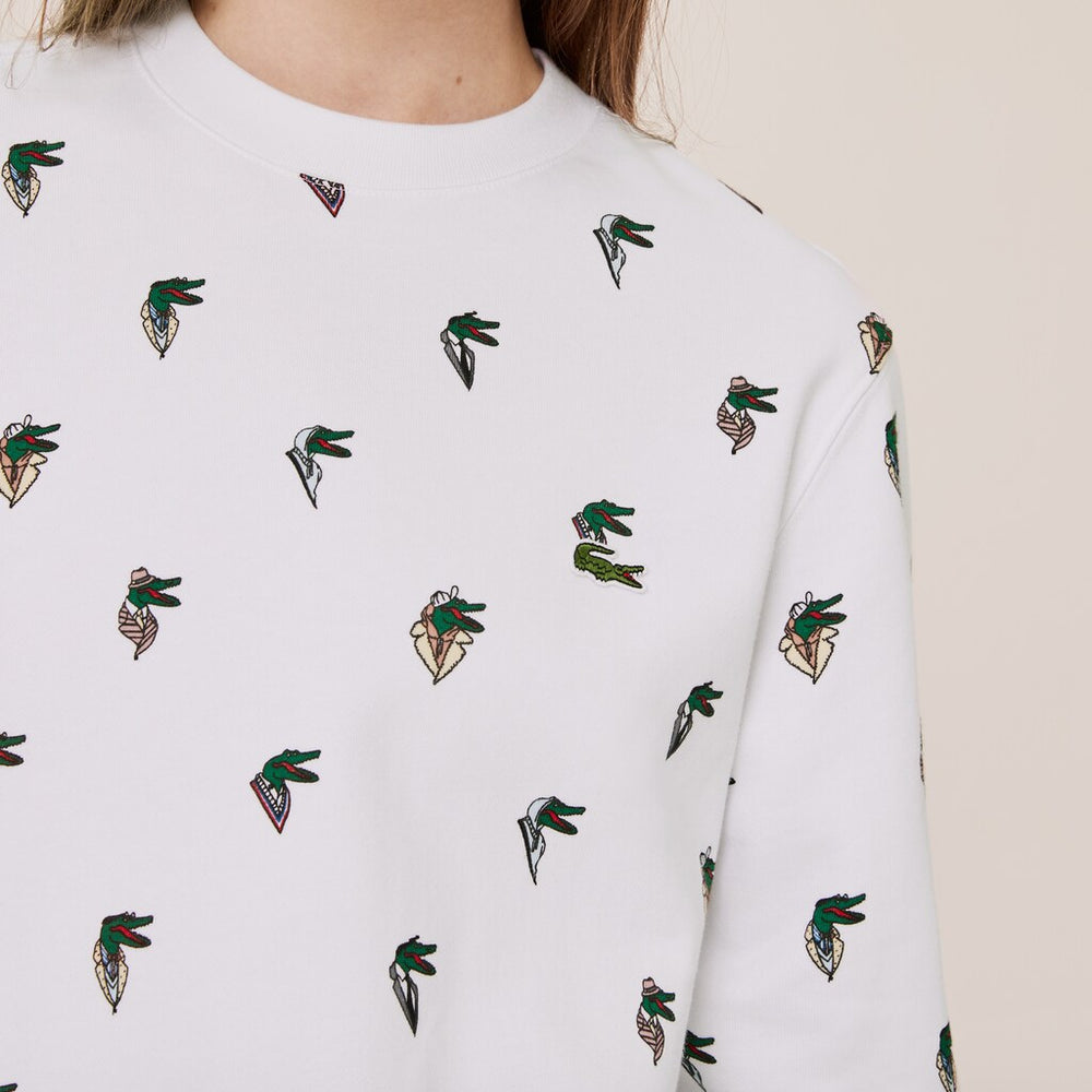 Mens/Womens Unisex Lacoste x Jean-Michel Tixier Print Sweatshirt | Lacoste White • 001