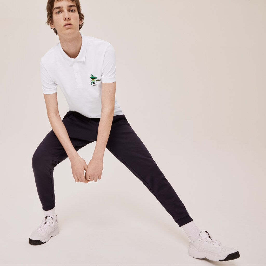 Mens/Womens Unisex Lacoste x Jeremyville Design Classic Fit Polo Shirt | Lacoste White • 001