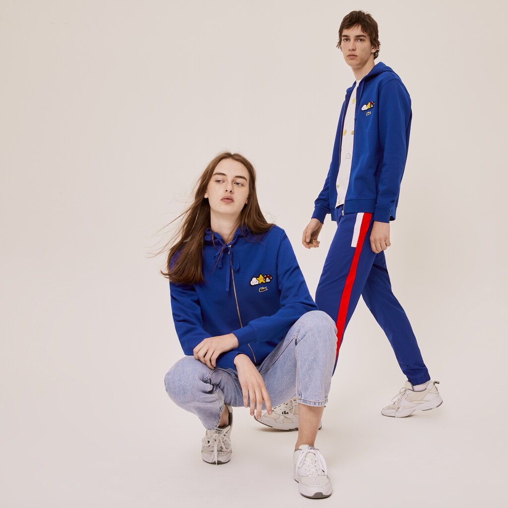 Mens/Womens Unisex Lacoste x FriendsWithYou Design Zippered Jacket | Lacoste Blue • Bdm