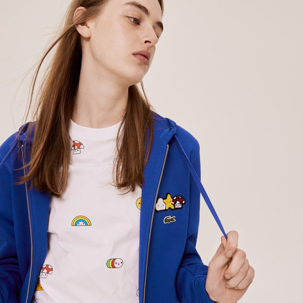 Mens/Womens Unisex Lacoste x FriendsWithYou Design Zippered Jacket | Lacoste Blue • Bdm