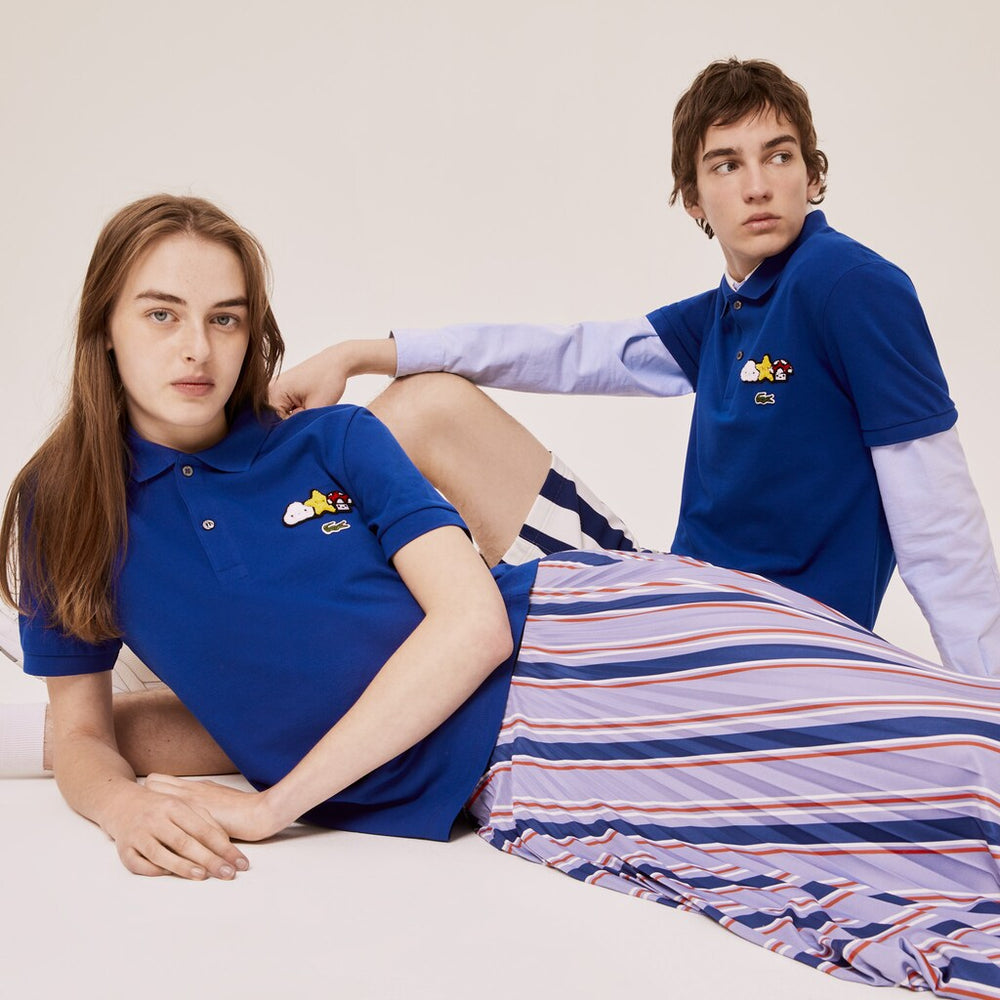 Mens/Womens Unisex Lacoste x FriendsWithYou Design Classic Fit Polo Shirt | Lacoste Blue • Bdm