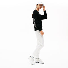 Womens Wo  LIVE 3D Signature Cotton Crewneck Sweater | Lacoste Black • 031