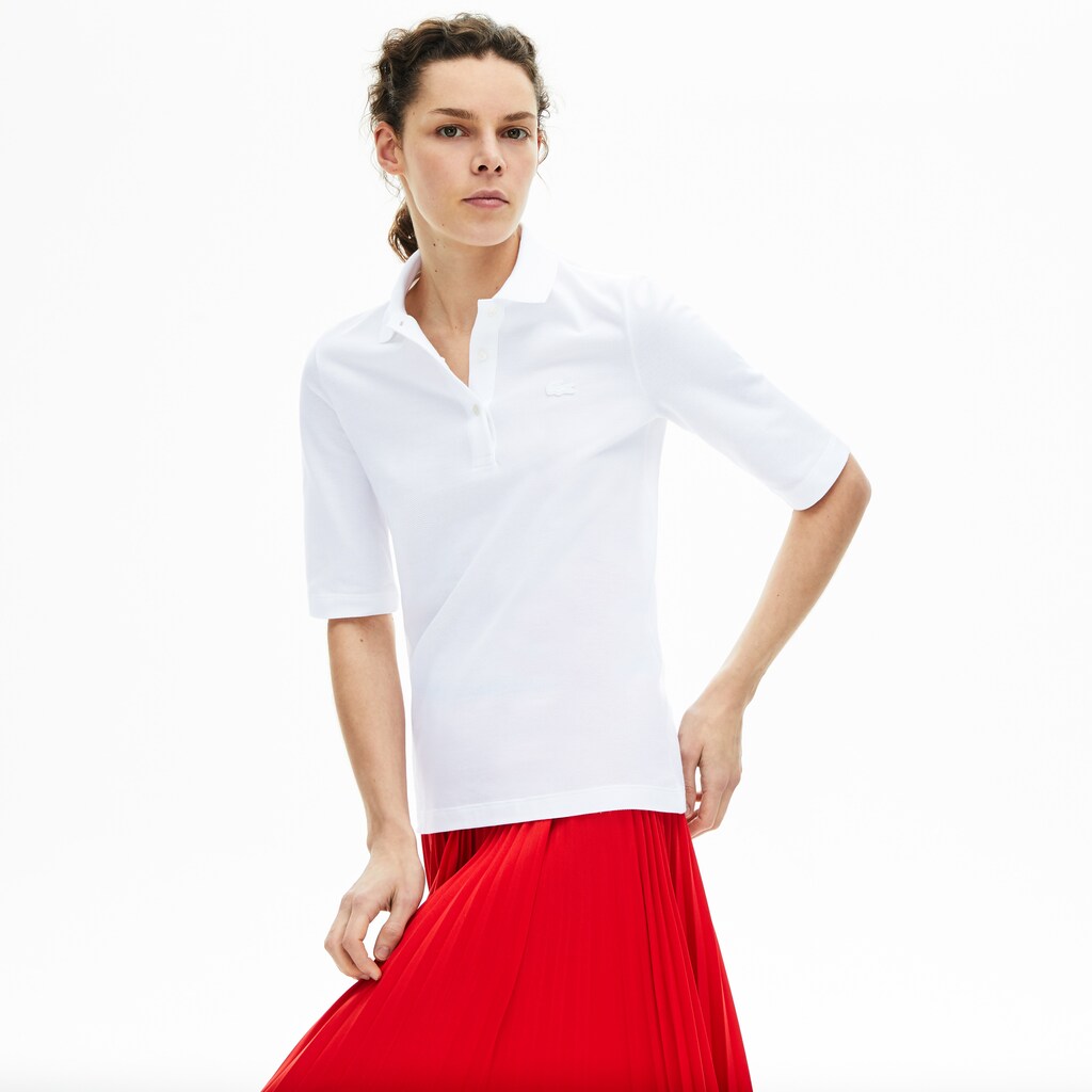 Womens Wo  Classic-Fit Cotton Polo | Lacoste White • 001