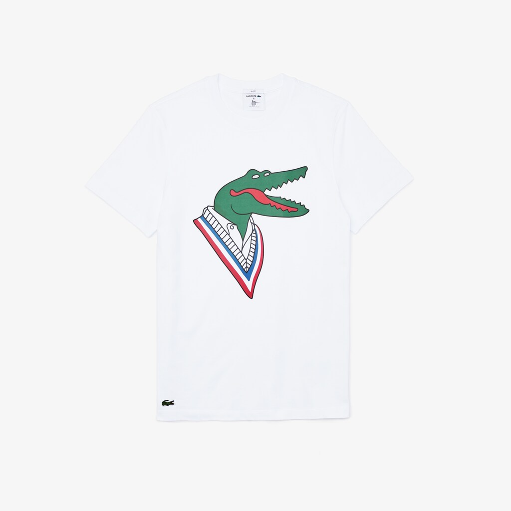 Mens/Womens   Lacoste x Jean-Michel Tixier Graphic T-shirt | Lacoste White / Red • K01