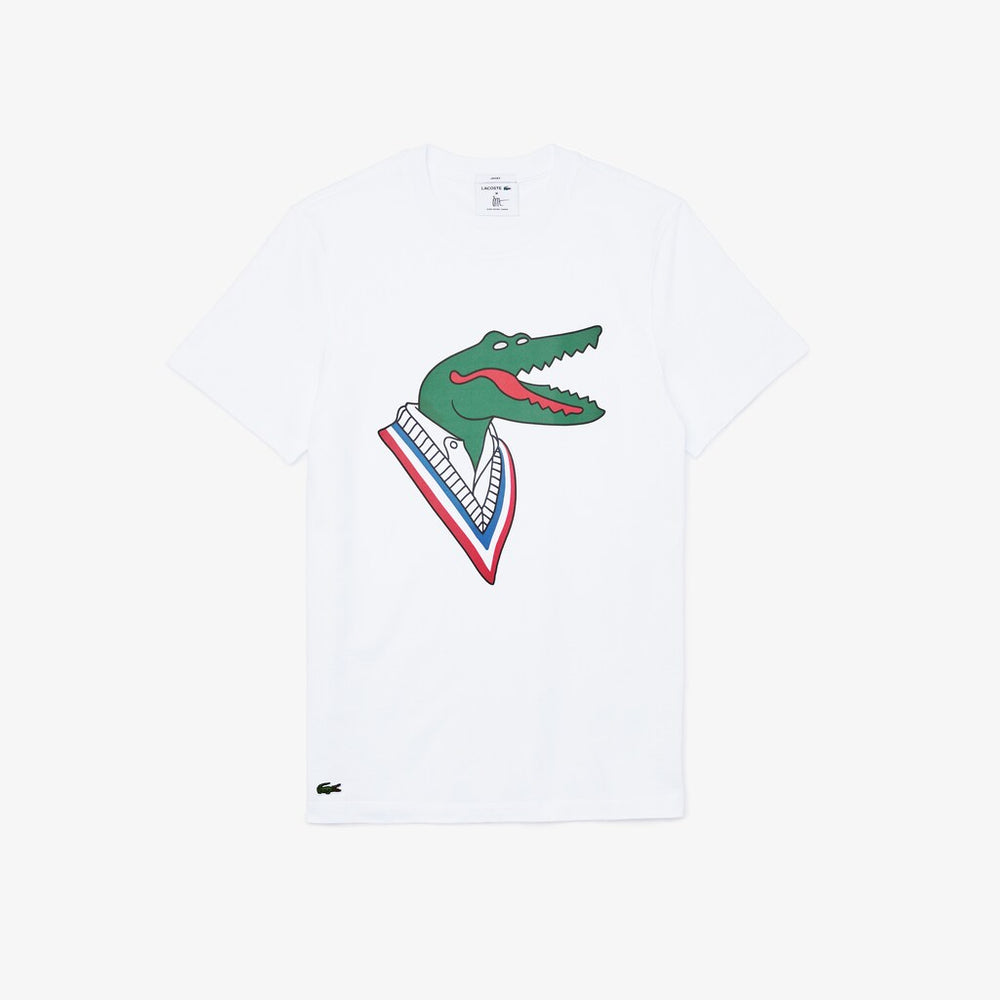Mens/Womens   Lacoste x Jean-Michel Tixier Graphic T-shirt | Lacoste White / Red • K01