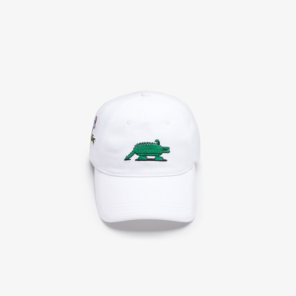 Mens Unisex Lacoste x Jeremyville Design Cotton Cap | Lacoste White • 001