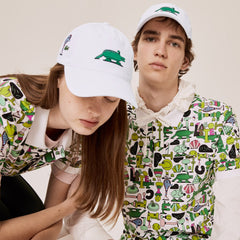 Mens Unisex Lacoste x Jeremyville Design Cotton Cap | Lacoste White • 001