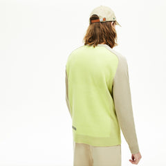 Mens   Motion Breathable Color-Block Sweater | Lacoste Beige / Flashy Yellow • Hs6