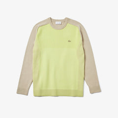 Mens   Motion Breathable Color-Block Sweater | Lacoste Beige / Flashy Yellow • Hs6
