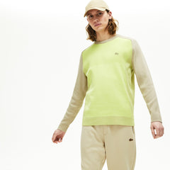 Mens   Motion Breathable Color-Block Sweater | Lacoste Beige / Flashy Yellow • Hs6