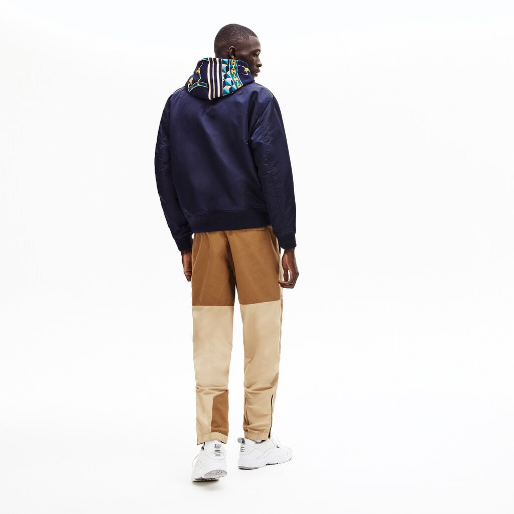 Mens   LIVE Reversible Bomber Jacket | Lacoste Navy Blue / White • Hrc