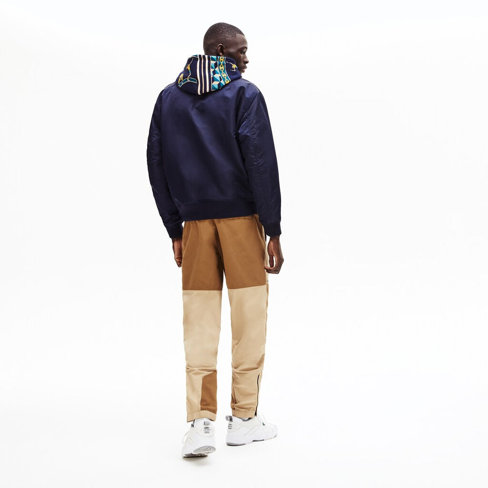 Mens   LIVE Reversible Bomber Jacket | Lacoste Navy Blue / White • Hrc