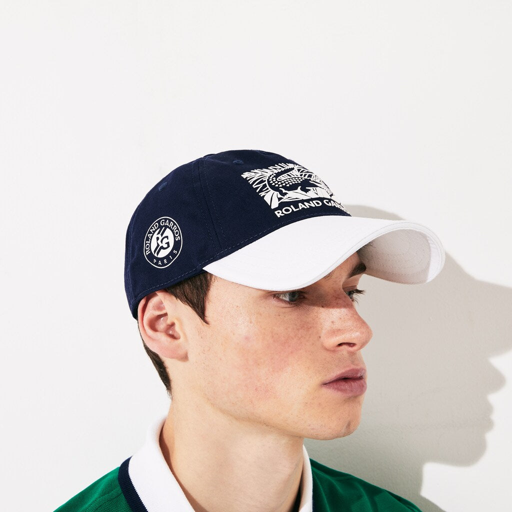 Mens   SPORT Roland Garros Edition BiColor Print Cap | Lacoste Navy Blue / White • 2Hc