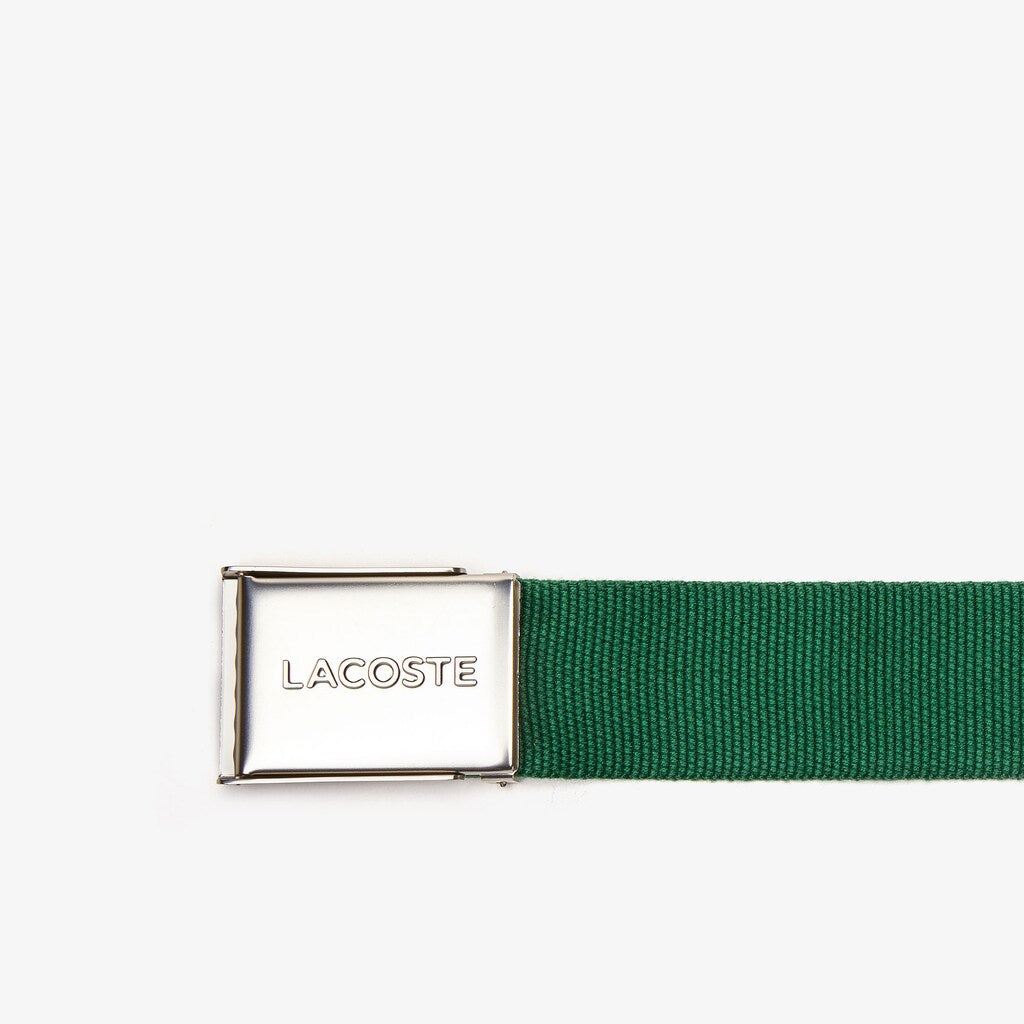 Mens   Woven Fabric Belt | Lacoste Green • 132