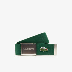 Mens   Woven Fabric Belt | Lacoste Green • 132