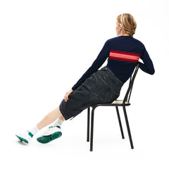 Womens Wo  Long Sleeve Multicolor Stripe T-Shirt | Lacoste Navy Blue / Bordeaux / Pink • 0Ve