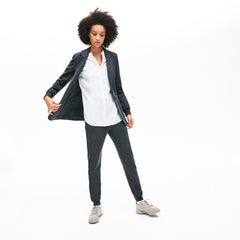 Womens Wo  Brushed-Knit Blazer | Lacoste Grey Chine • 3W9