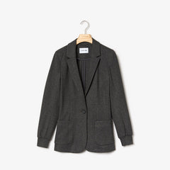 Womens Wo  Brushed-Knit Blazer | Lacoste Grey Chine • 3W9