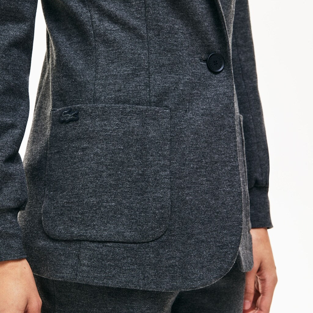 Womens Wo  Brushed-Knit Blazer | Lacoste Grey Chine • 3W9