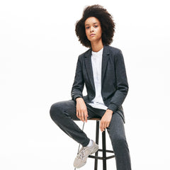 Womens Wo  Brushed-Knit Blazer | Lacoste Grey Chine • 3W9