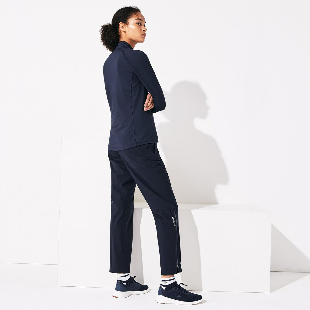 Womens Wo  Presidents Cup Breathable Stretch Zip Golf Sweatshirt | Lacoste Navy Blue / White • 525