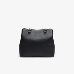 Womens Wo  Croco Crew Grained Leather Bucket Bag | Lacoste Black • 000