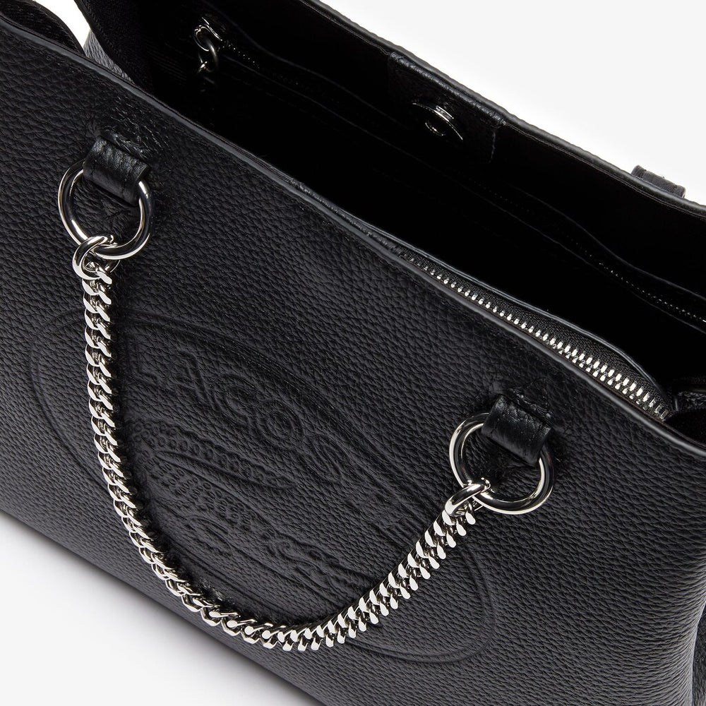 Womens Wo  Croco Crew Grained Leather Bucket Bag | Lacoste Black • 000