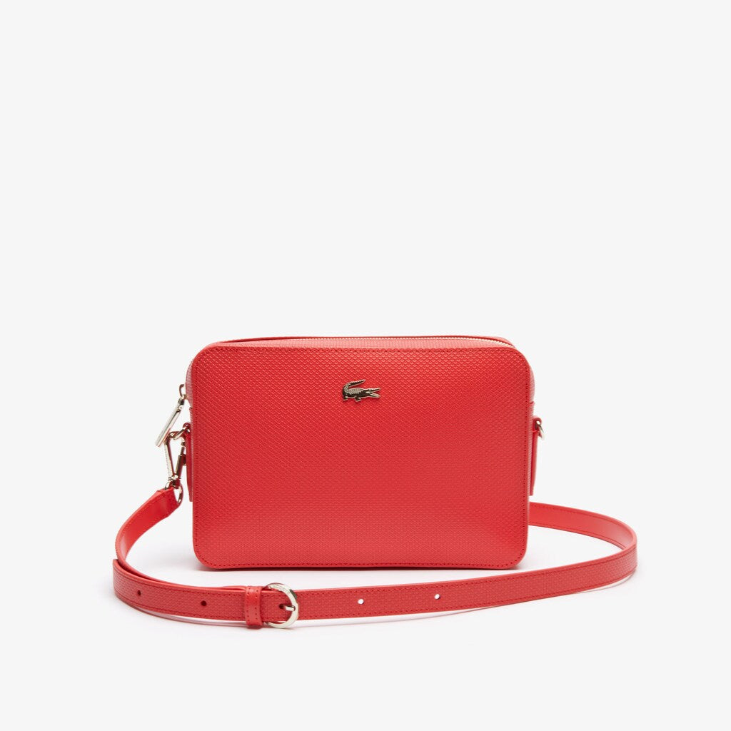 Womens Wo  Chantaco Leather Square Shoulder Bag | Lacoste Bittersweet • D50
