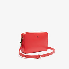 Womens Wo  Chantaco Leather Square Shoulder Bag | Lacoste Bittersweet • D50