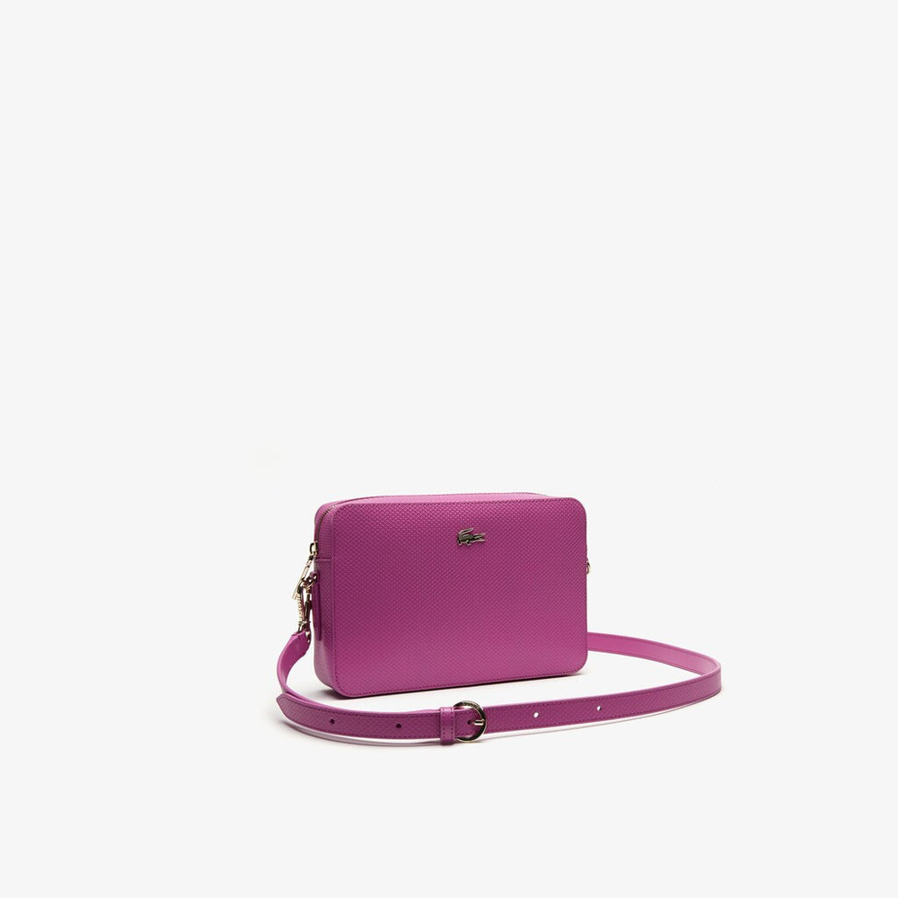 Womens Wo  Chantaco Leather Square Shoulder Bag | Lacoste Meadow Mauve • D51