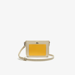 Womens Wo  Chantaco Colourblock Piqué Leather Shoulder Bag | Lacoste Fog Samoan Sun • E34