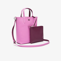 Womens Wo  Anna Reversible Coated Canvas Tote Bag | Lacoste Meadow Mauve Grape Wine • E40