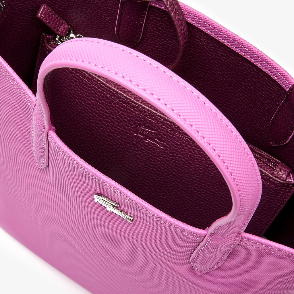 Womens Wo  Anna Reversible Coated Canvas Tote Bag | Lacoste Meadow Mauve Grape Wine • E40