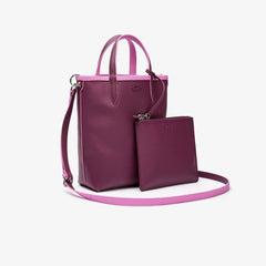 Womens Wo  Anna Reversible Coated Canvas Tote Bag | Lacoste Meadow Mauve Grape Wine • E40