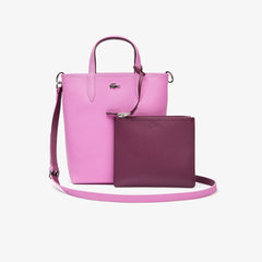 Womens Wo  Anna Reversible Coated Canvas Tote Bag | Lacoste Meadow Mauve Grape Wine • E40