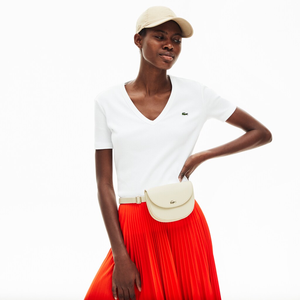 Womens Wo  Chantaco Leather Belt Bag | Lacoste Fog • D47